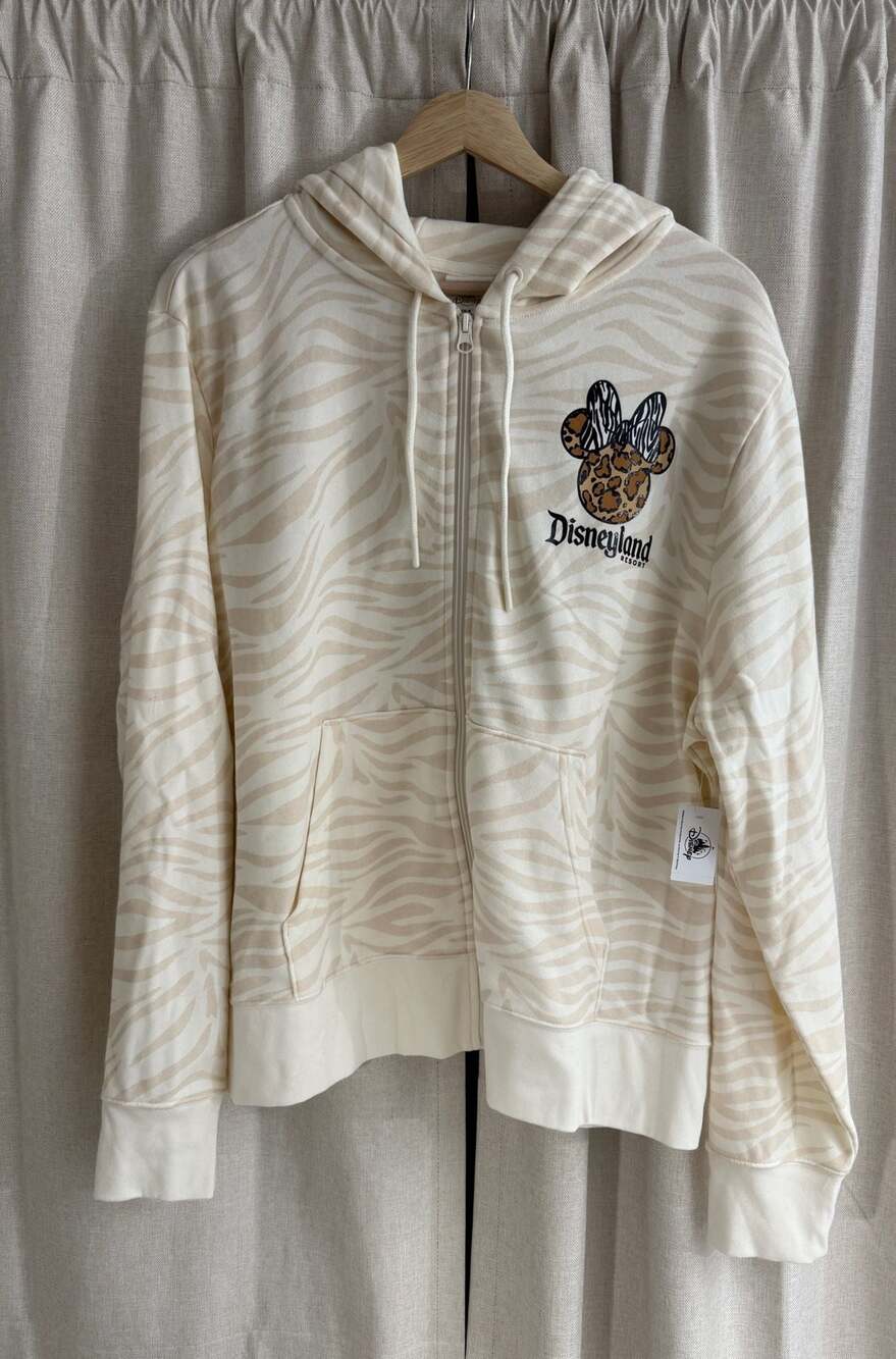 Disneyland Resort Minnie Mouse Animal Print Zebra Leopard Zip-Up Hoodie
